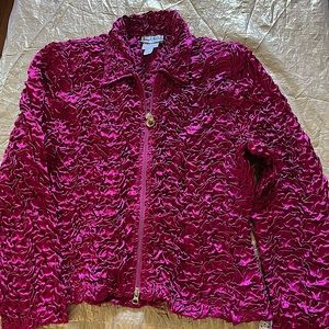 💥J.RIBKOFF SZ 10💖BEAUTIFUL FUCHSIA CRINKLED TOP